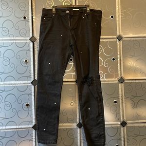 Hyper Denim Mens Black Tapered Jeans, Size 36 x 32